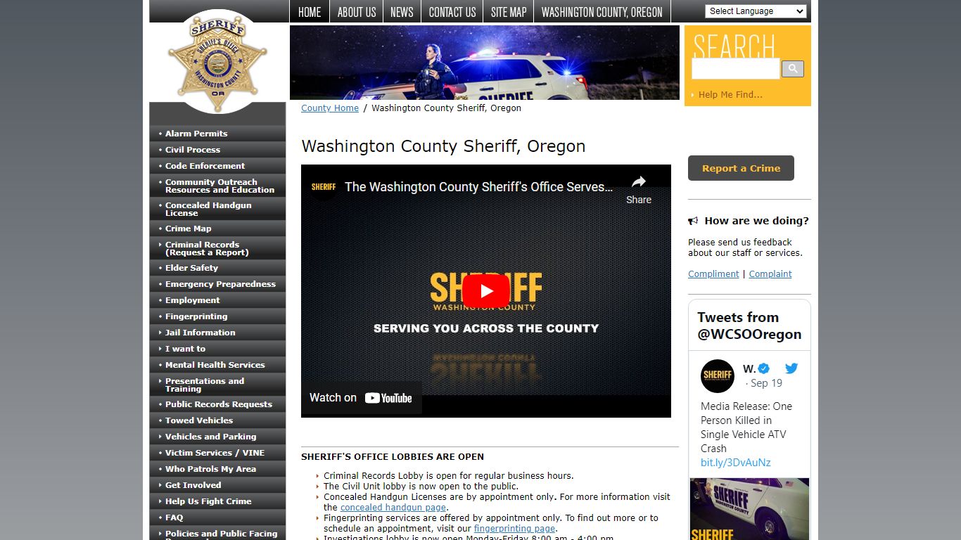Sheriff's Office, Washington County, OR